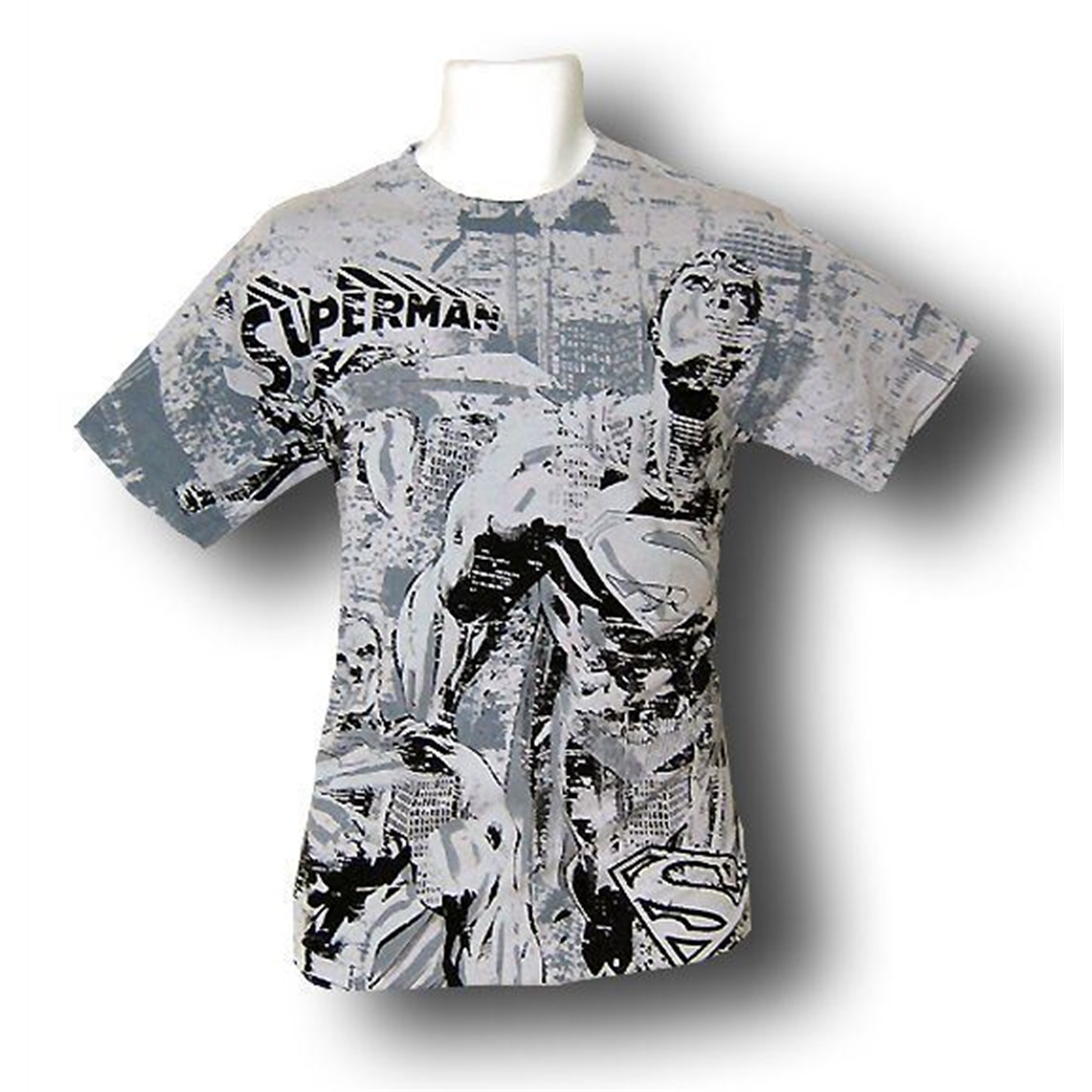 Superman of the City Silver T-Shirt, Grey