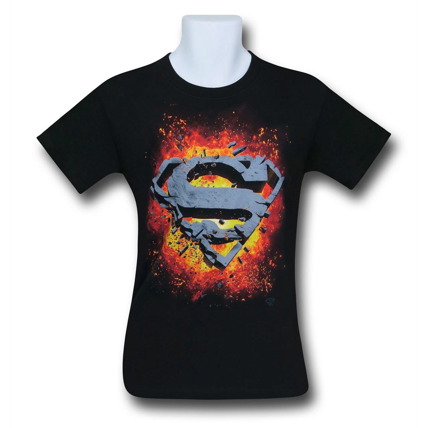 Superman Exploding Symbol T-Shirt, Black