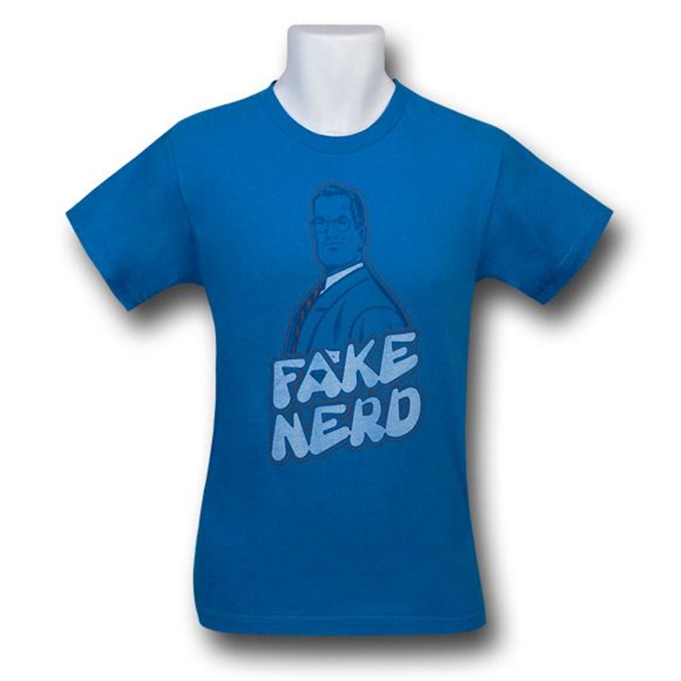 Superman Clark Kent Fake Nerd T-Shirt, Blue