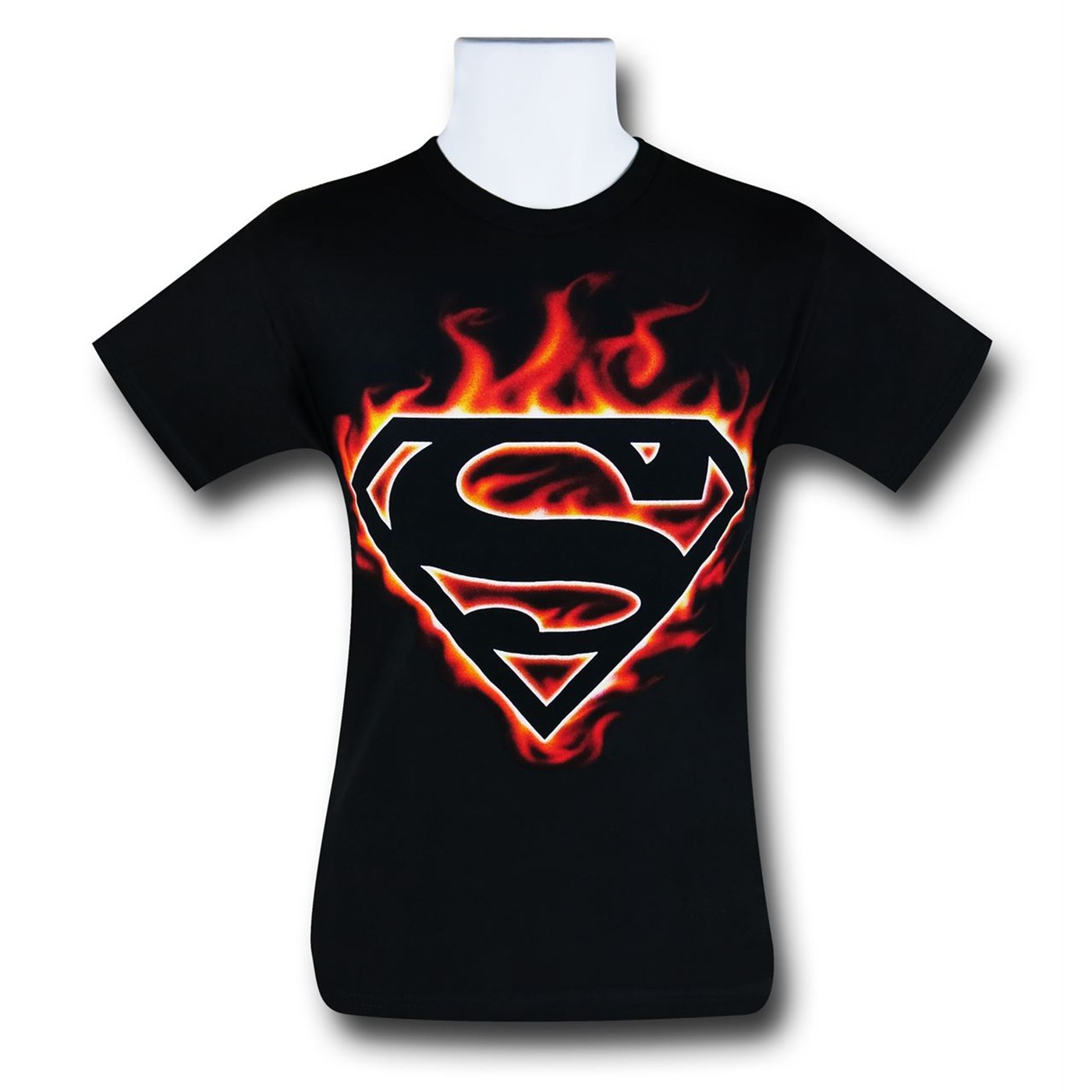 Superman Flames II T-Shirt, Black