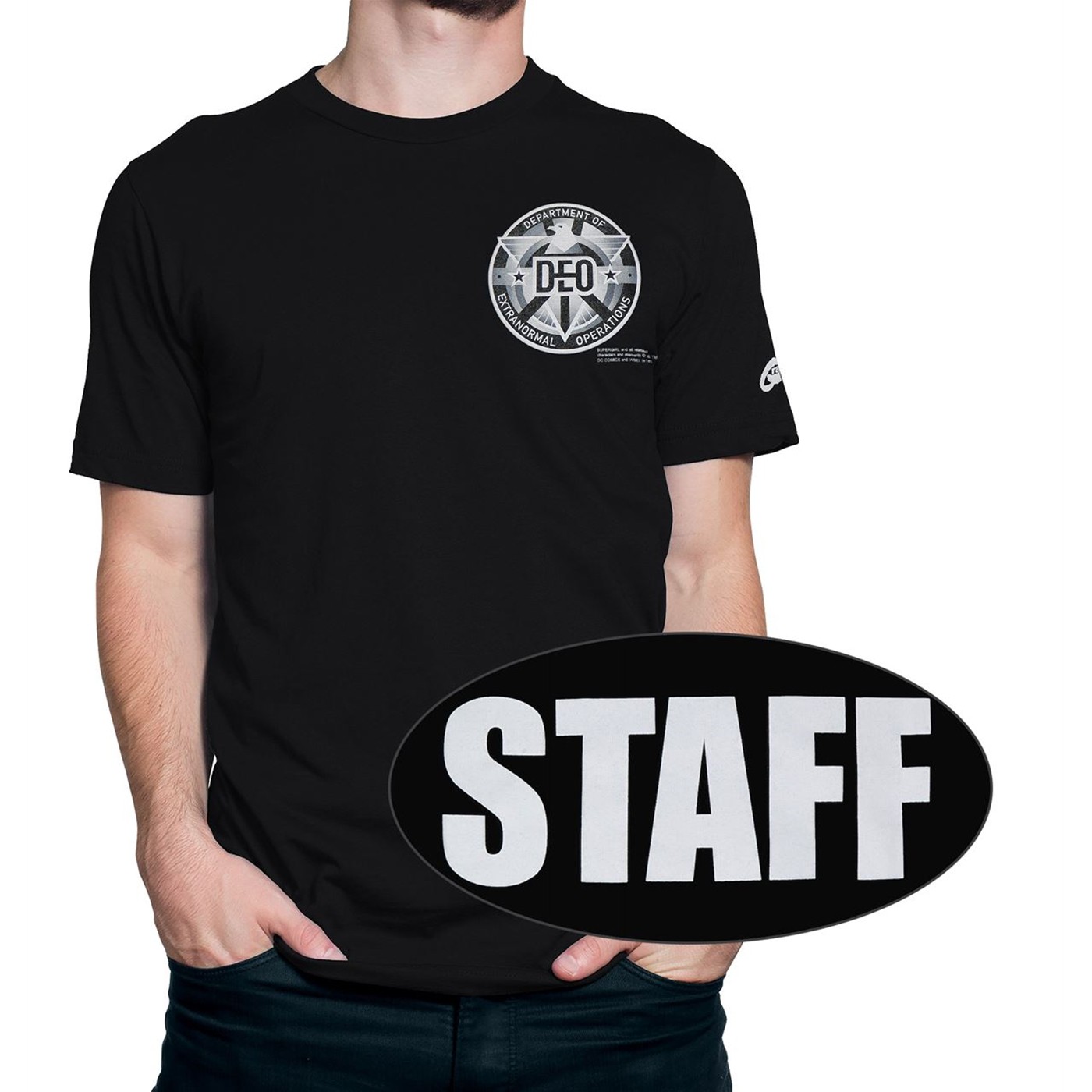 Supergirl DEO Staff Men's T-Shirt, Black
