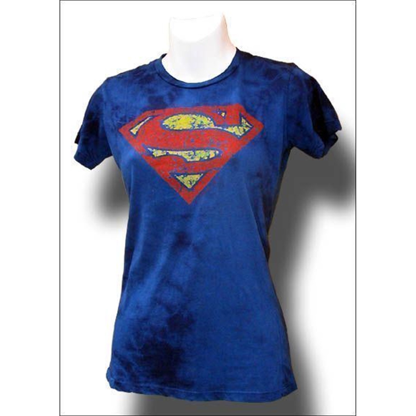 Supergirl T-Shirt Juniors Tie Dye Batik, Blue