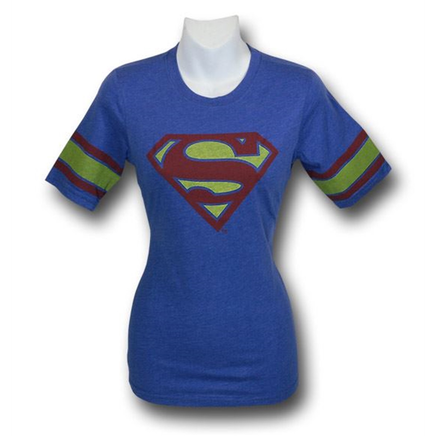 Supergirl Jr Womens Blue Athletic T-Shirt, Blue