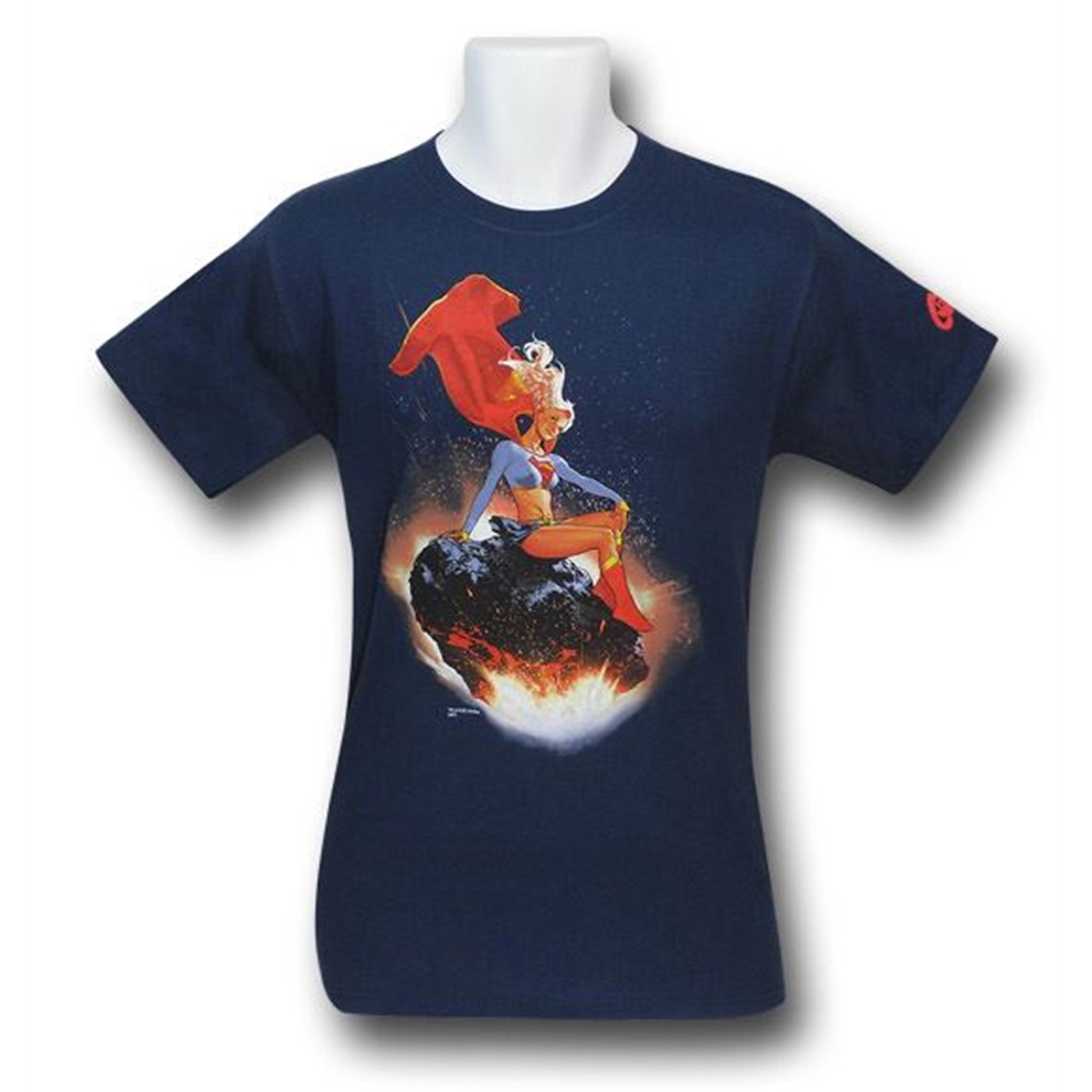 Supergirl T-Shirt Meteorite Adam Hughes, Blue