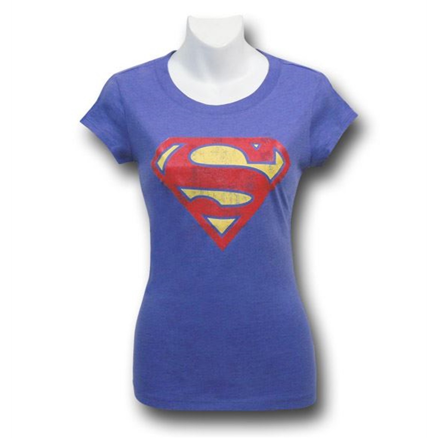 Supergirl Eroded Symbol Juniors Blue T-Shirt, Blue