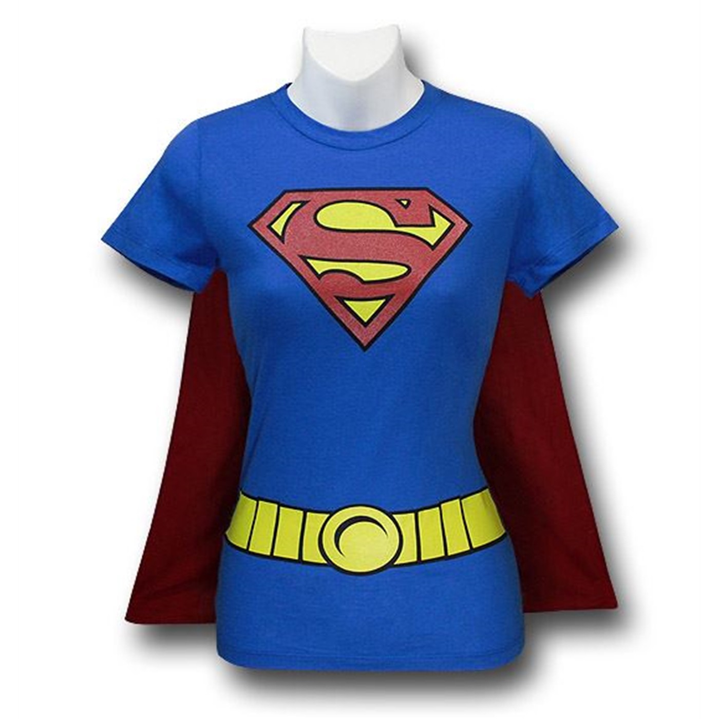 Supergirl Juniors Costume Caped T-Shirt, Blue