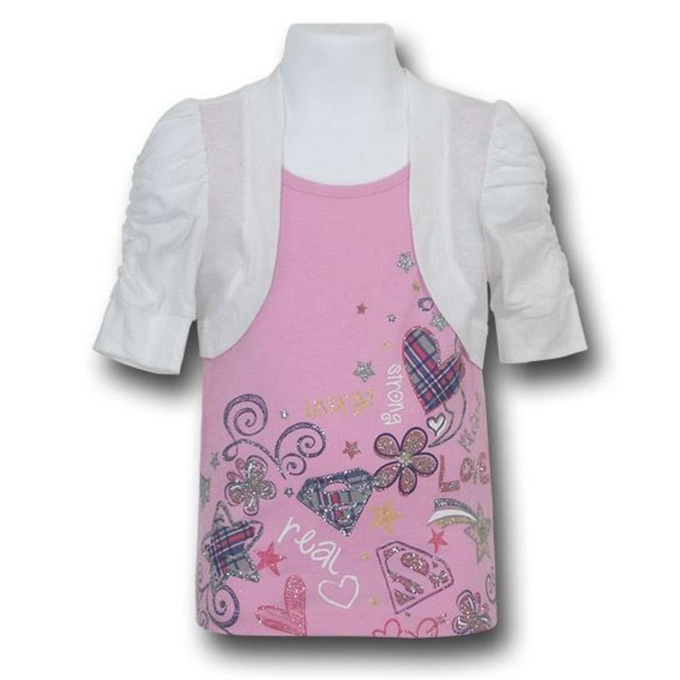 Supergirl Juvenile Posies Jacketed T-Shirt, Pink