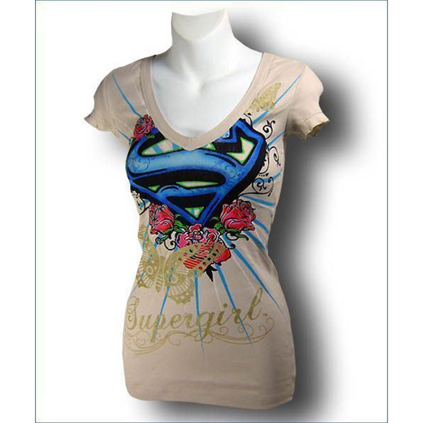 Supergirl T-Shirt Khaki V-Neck T-Shirt 24.99