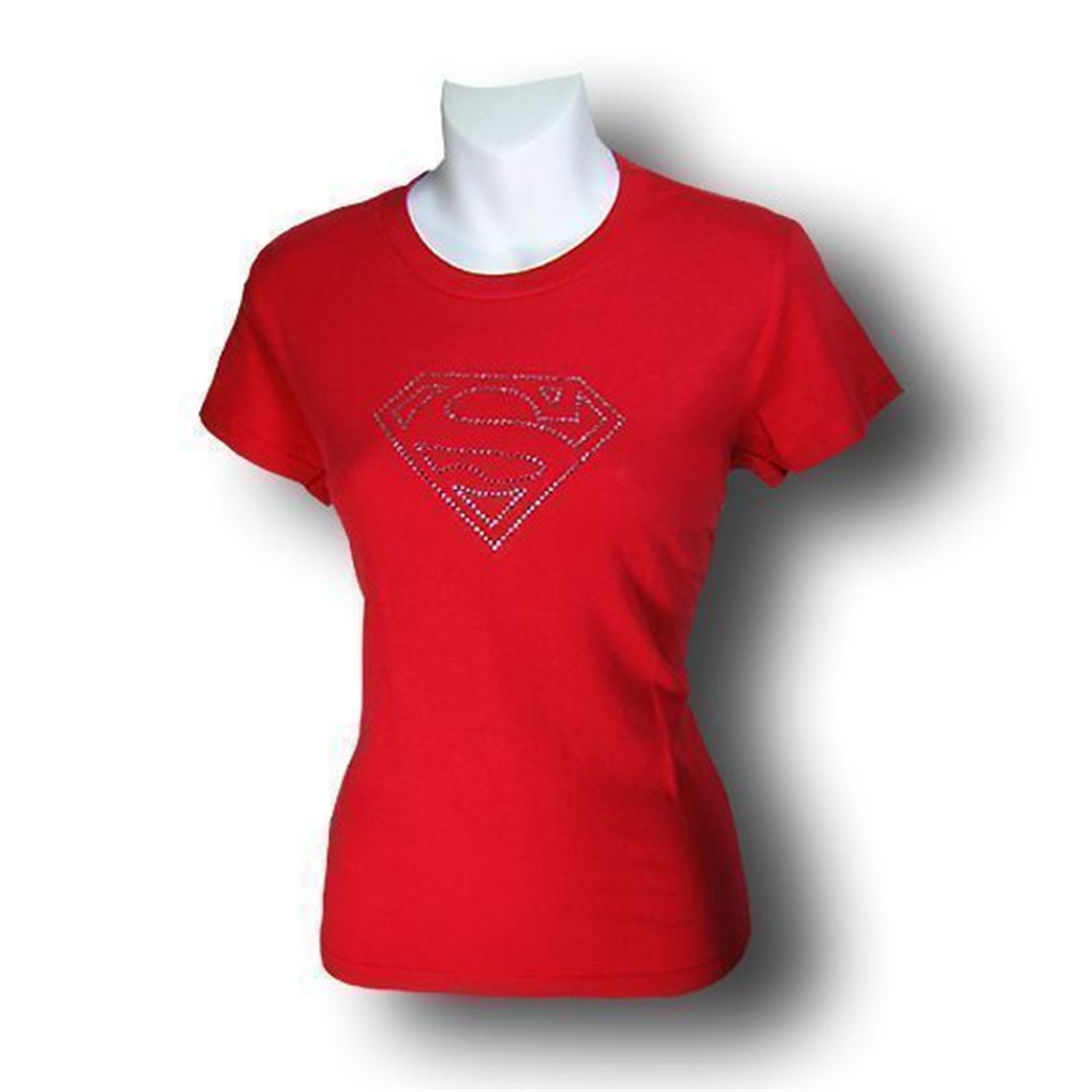 Supergirl Crystal Studded Red T-Shirt, Red