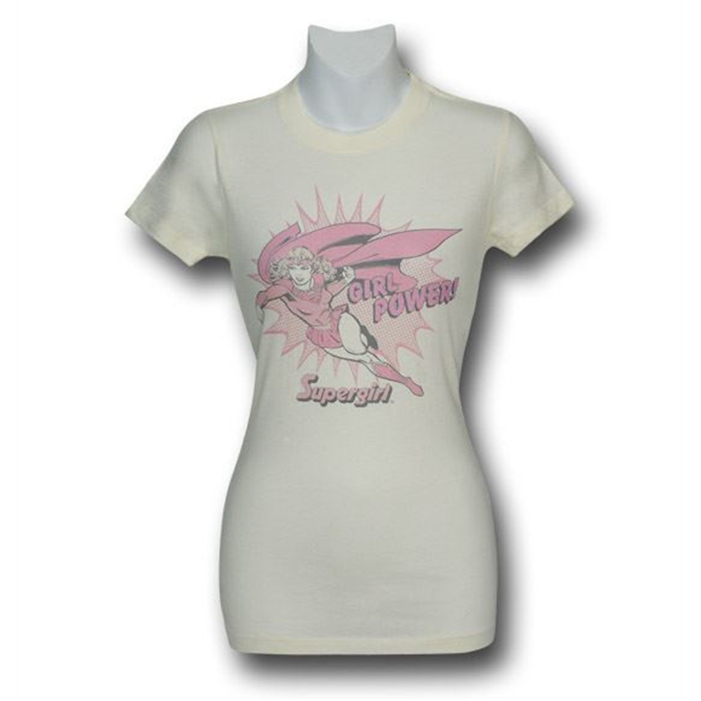 Supergirl Women's Cream Girl Power T-Shirt, White