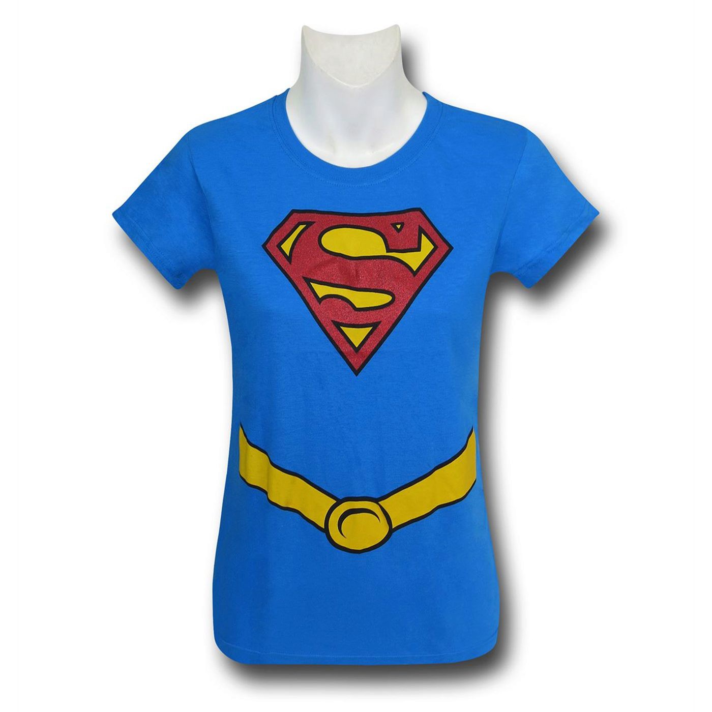 Supergirl Glitter Suit-Up Girls T-Shirt, Blue