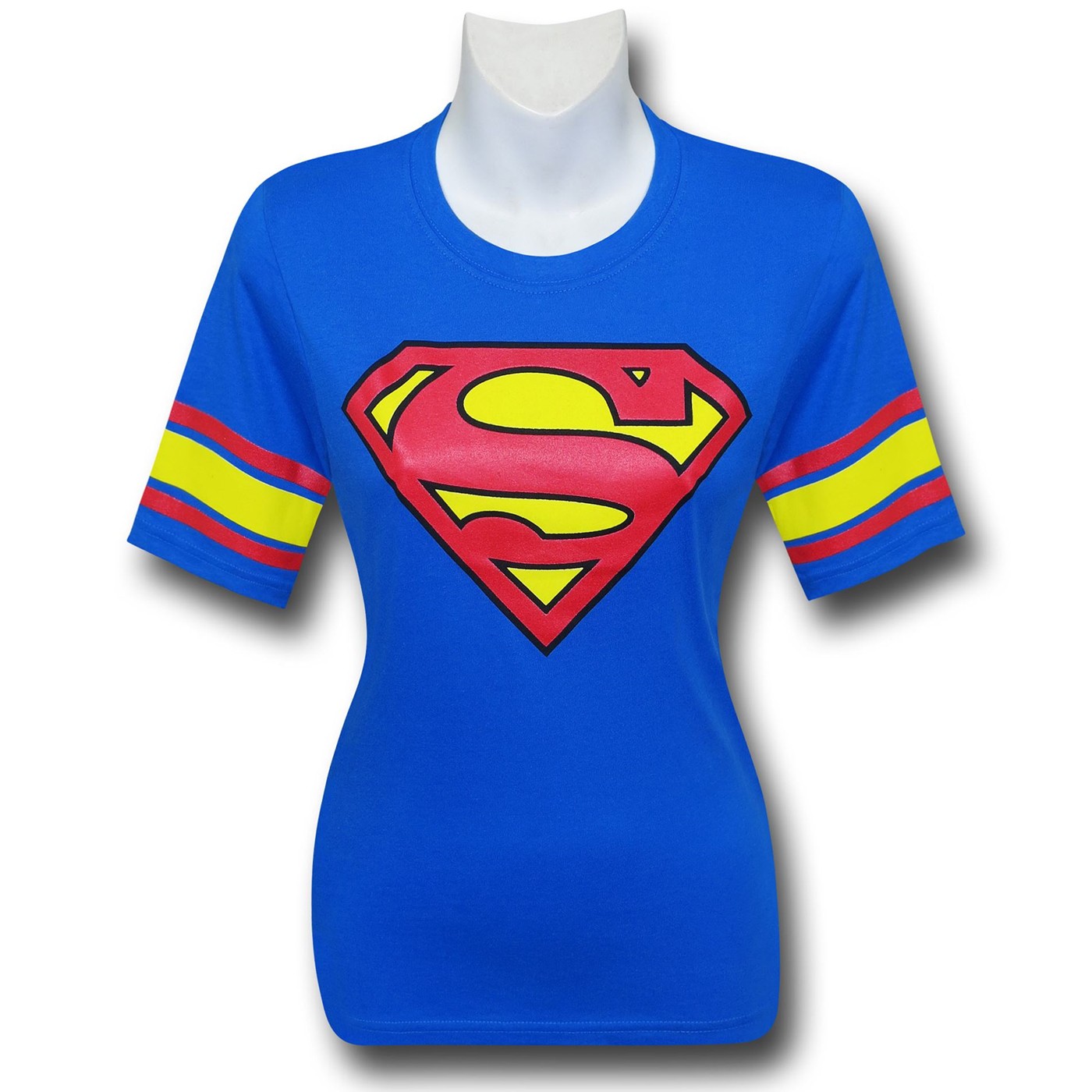 Supergirl Symbol Blue Athletic Women's T-Shirt, Blue