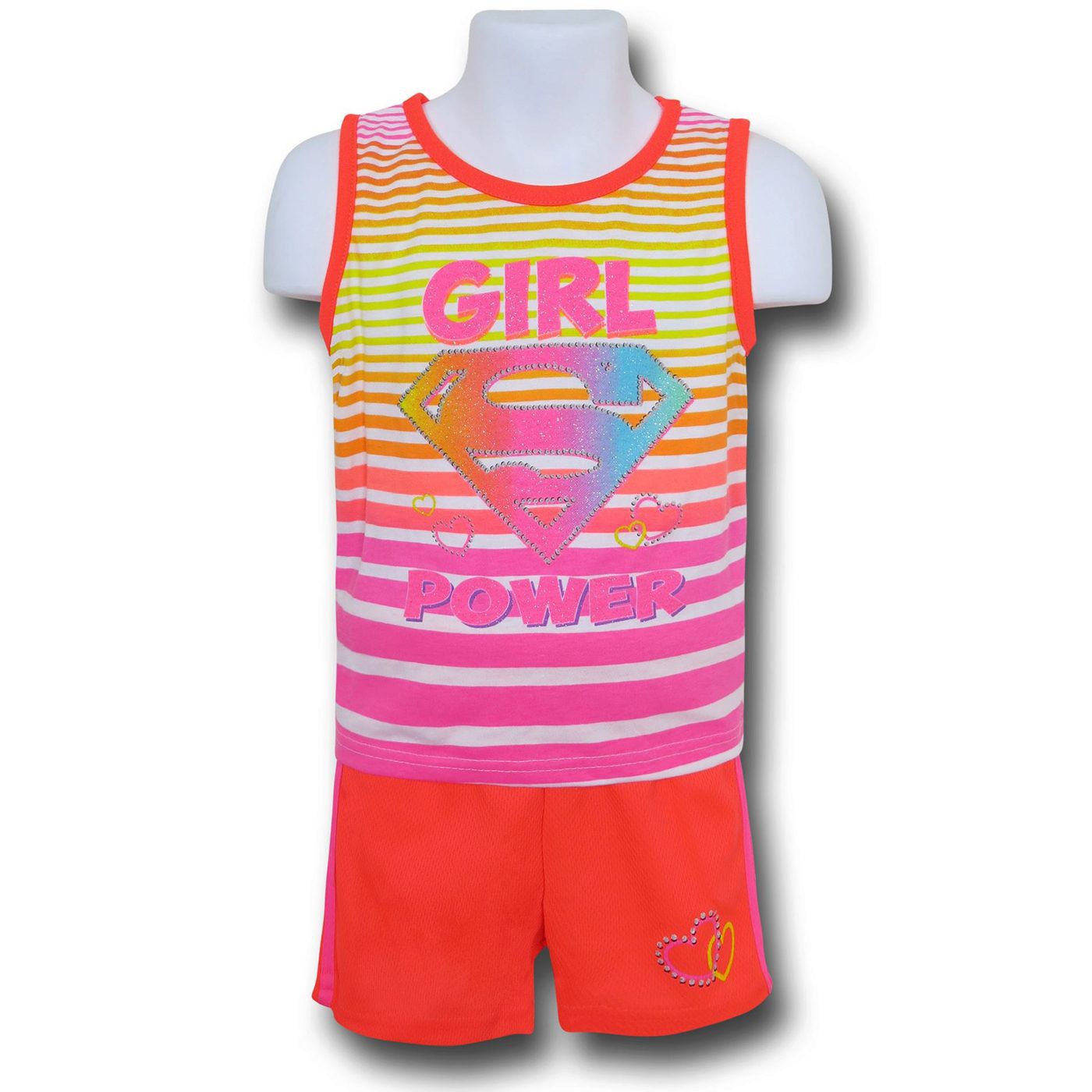 Supergirl Girls Kids Tank & Short Set, Pink