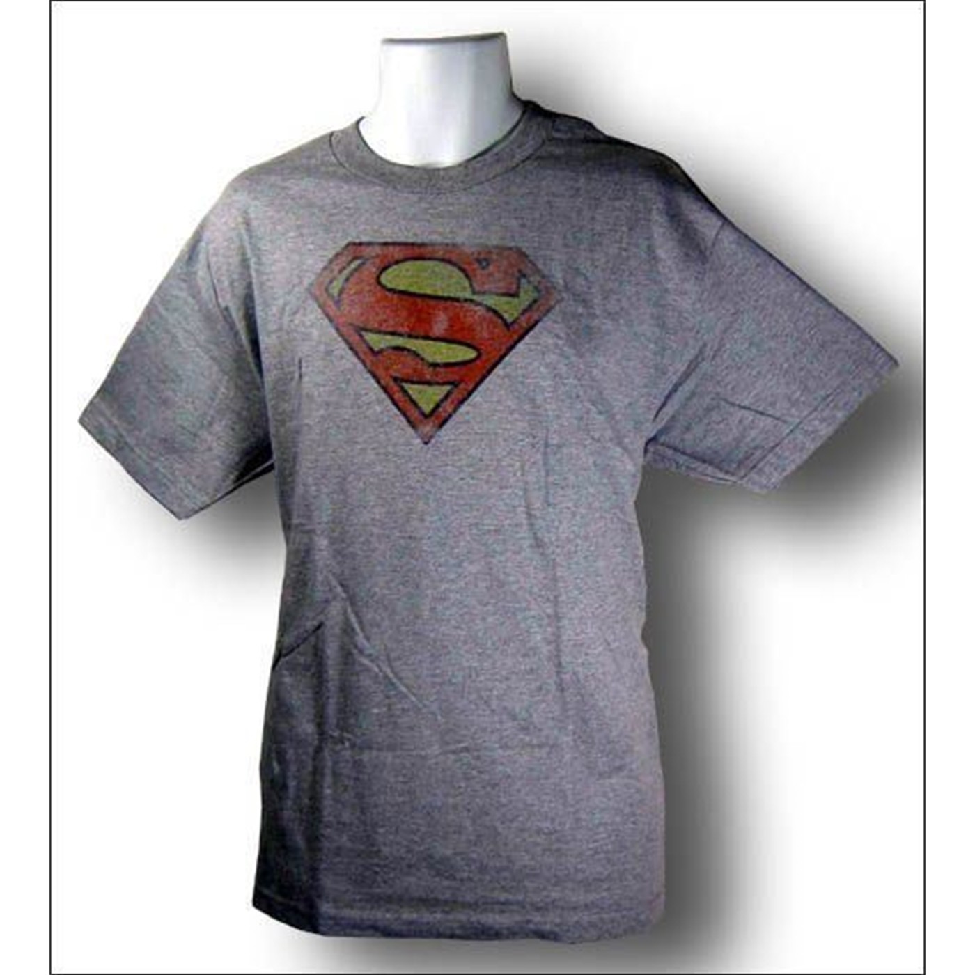 Superman Heather Grey Distressed Symbol T-Shirt