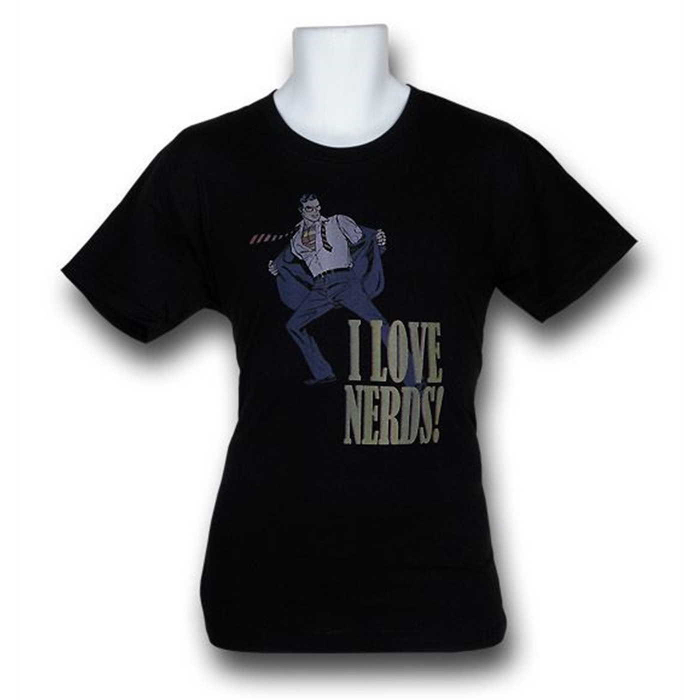 Superman I Love Nerds (30 Single) T-Shirt, Black
