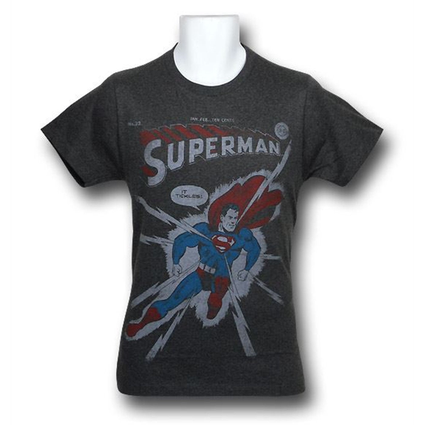 Superman It Tickles 30 Single T-Shirt, Grey