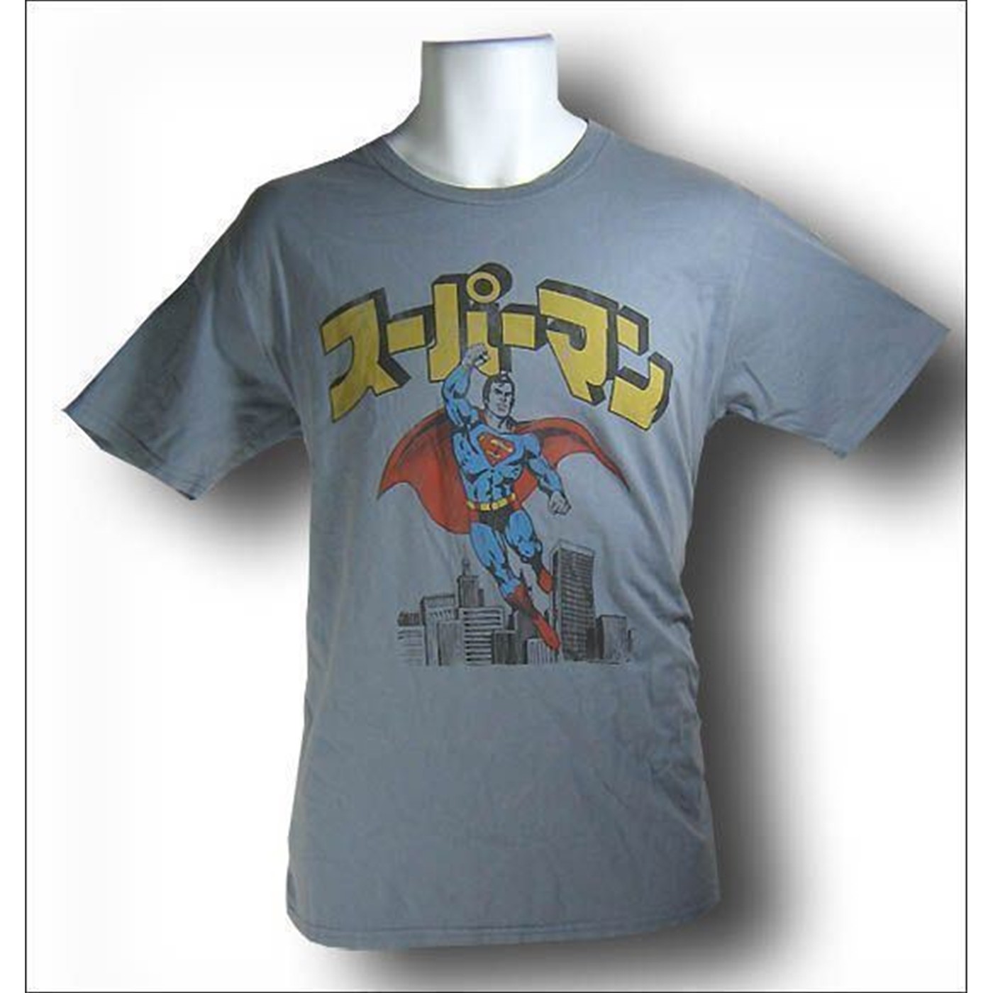 Superman Grey Japanese Logo T-Shirt, Grey