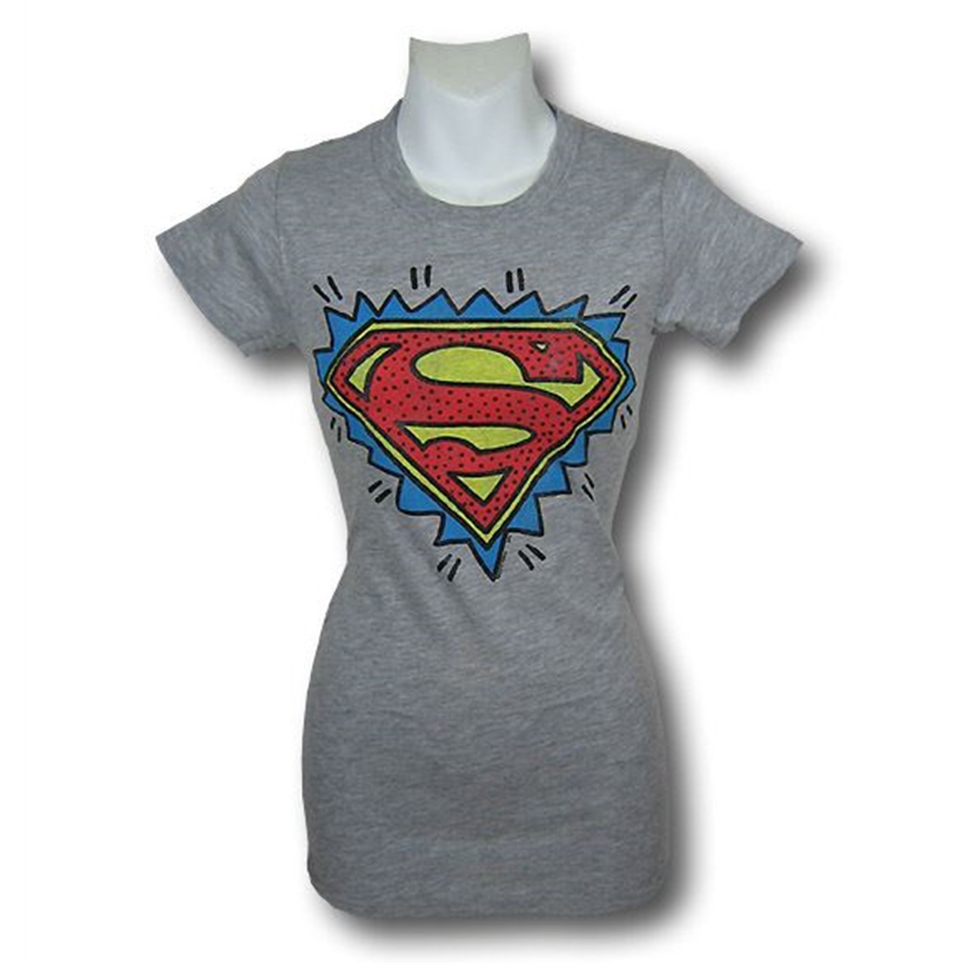 Superman Juniors Explosion Junk Food T-Shirt, Grey