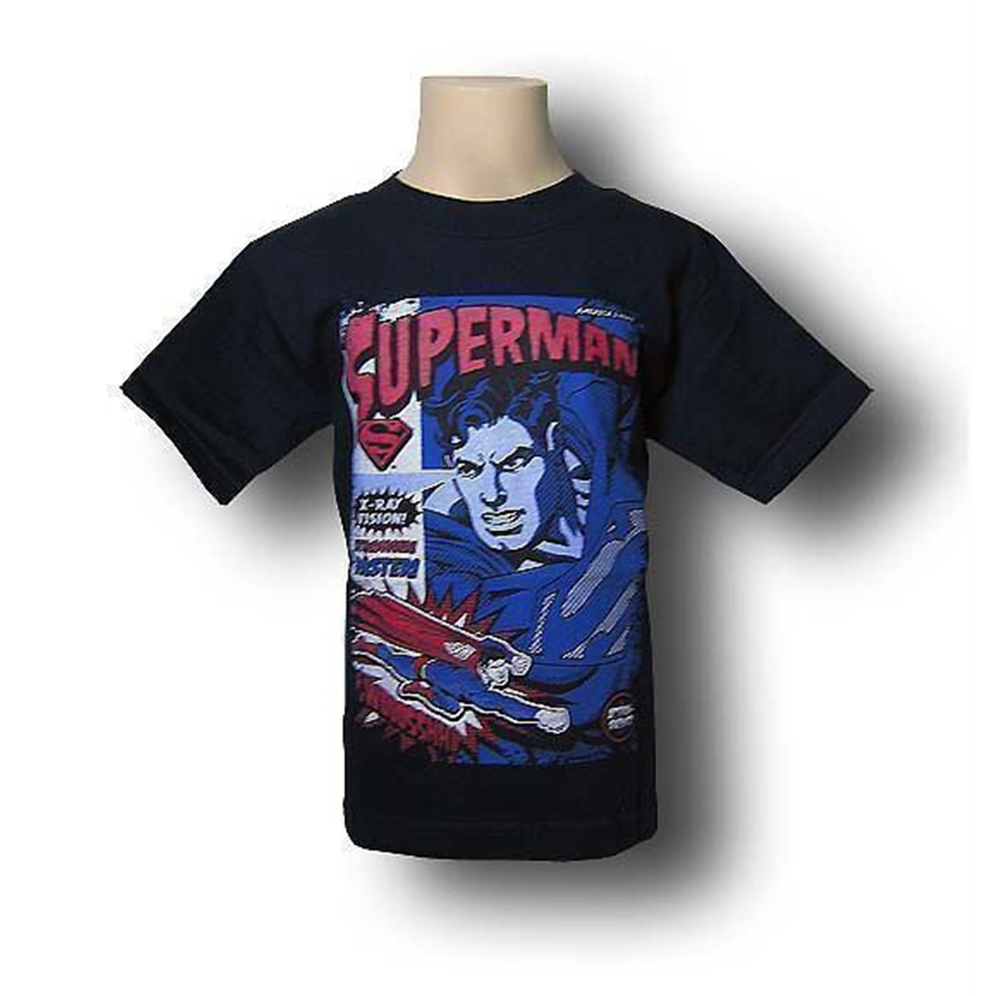 Superman Juvenile Action Packed T-Shirt, Black