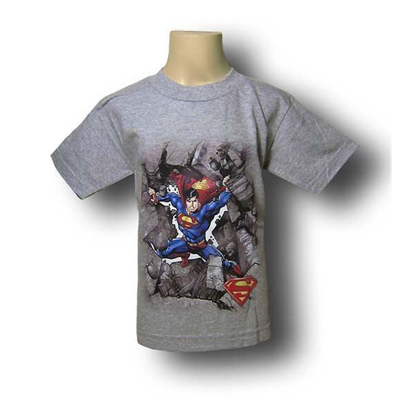 Superman Juvenile Break Through T-Shirt, Grey