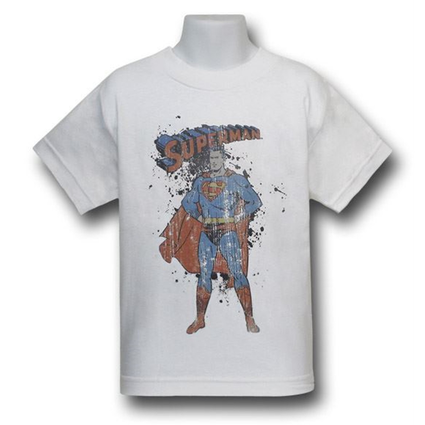 Superman Juvenile Vintage Splatter T-Shirt, White