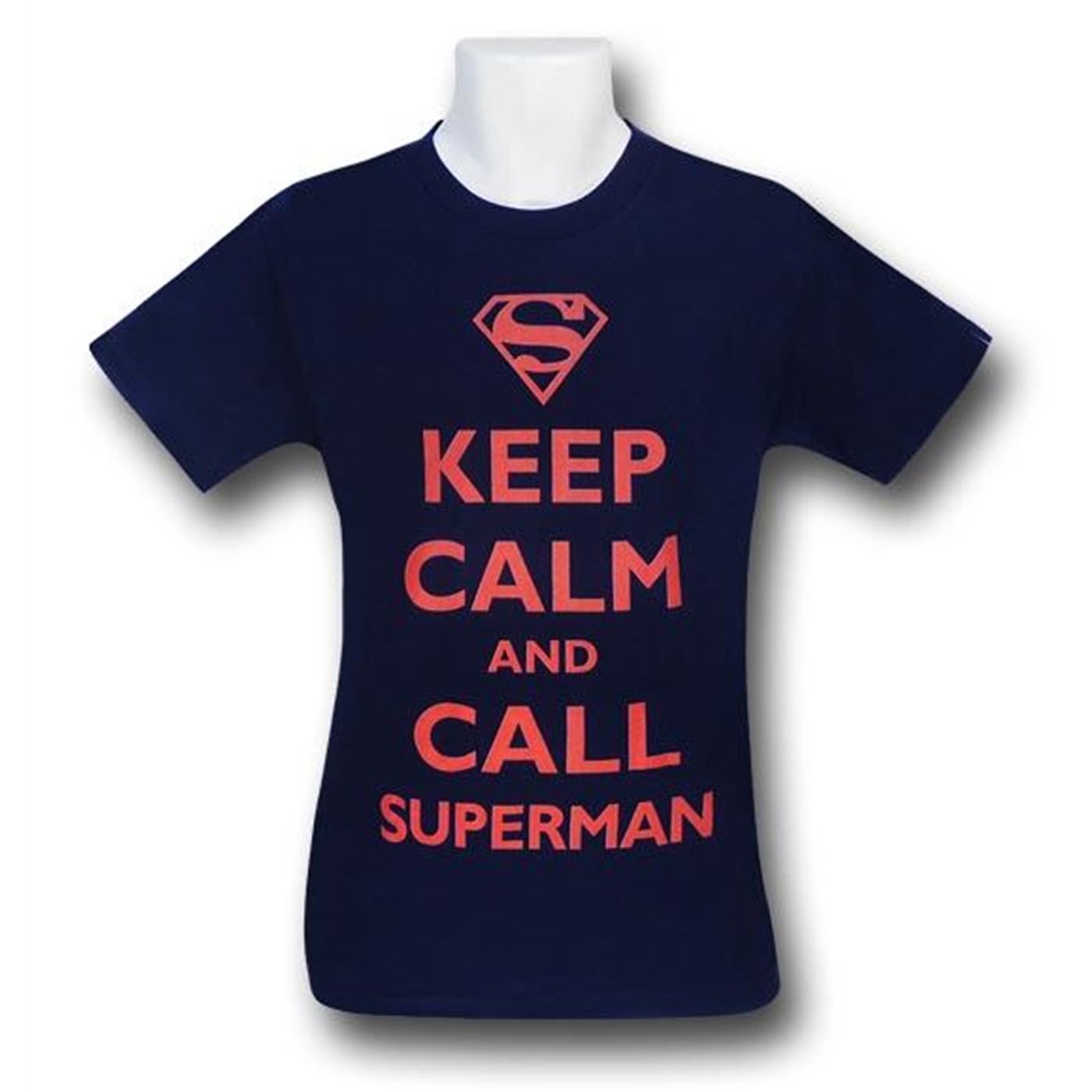 Superman Keep Calm Call Superman T-Shirt, Blue