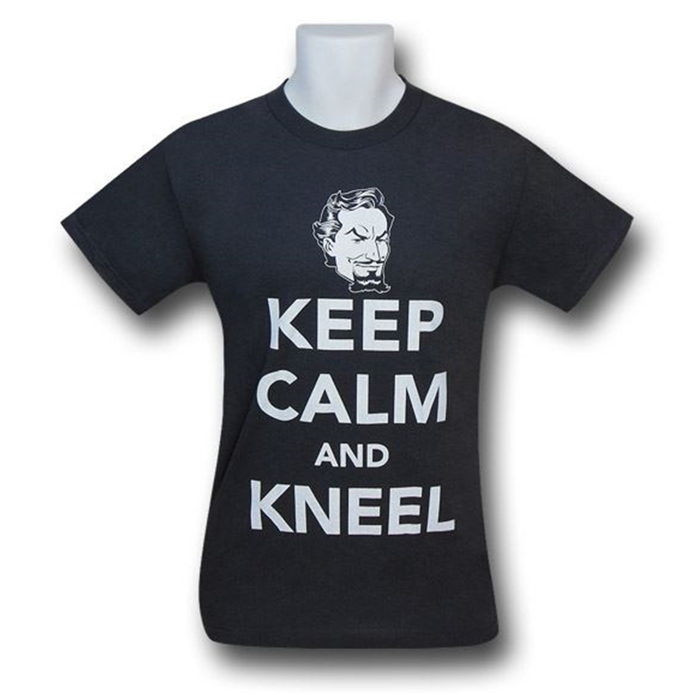Superman Keep Calm and Kneel Charcoal T-Shirt, Grey