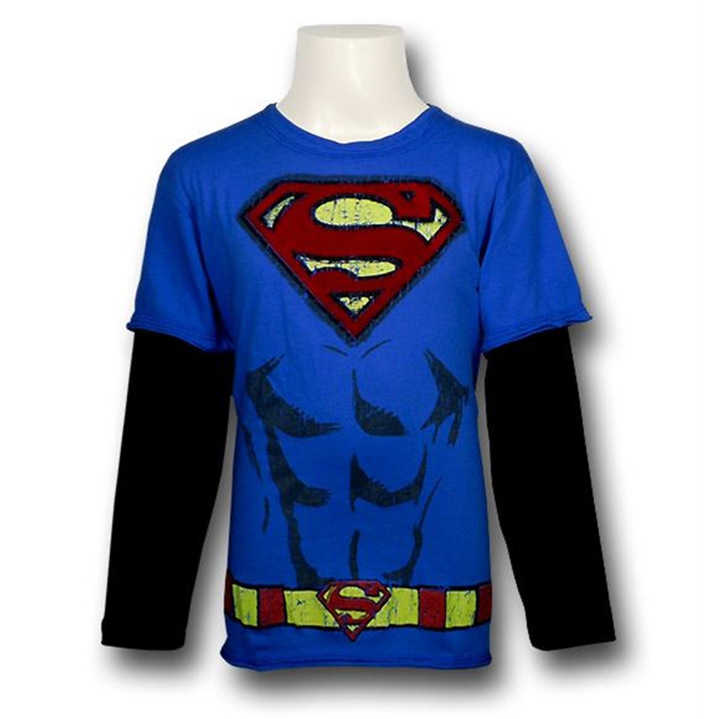 Superman Kids Costume 30s Long Sleeve T-Shirt, Blue