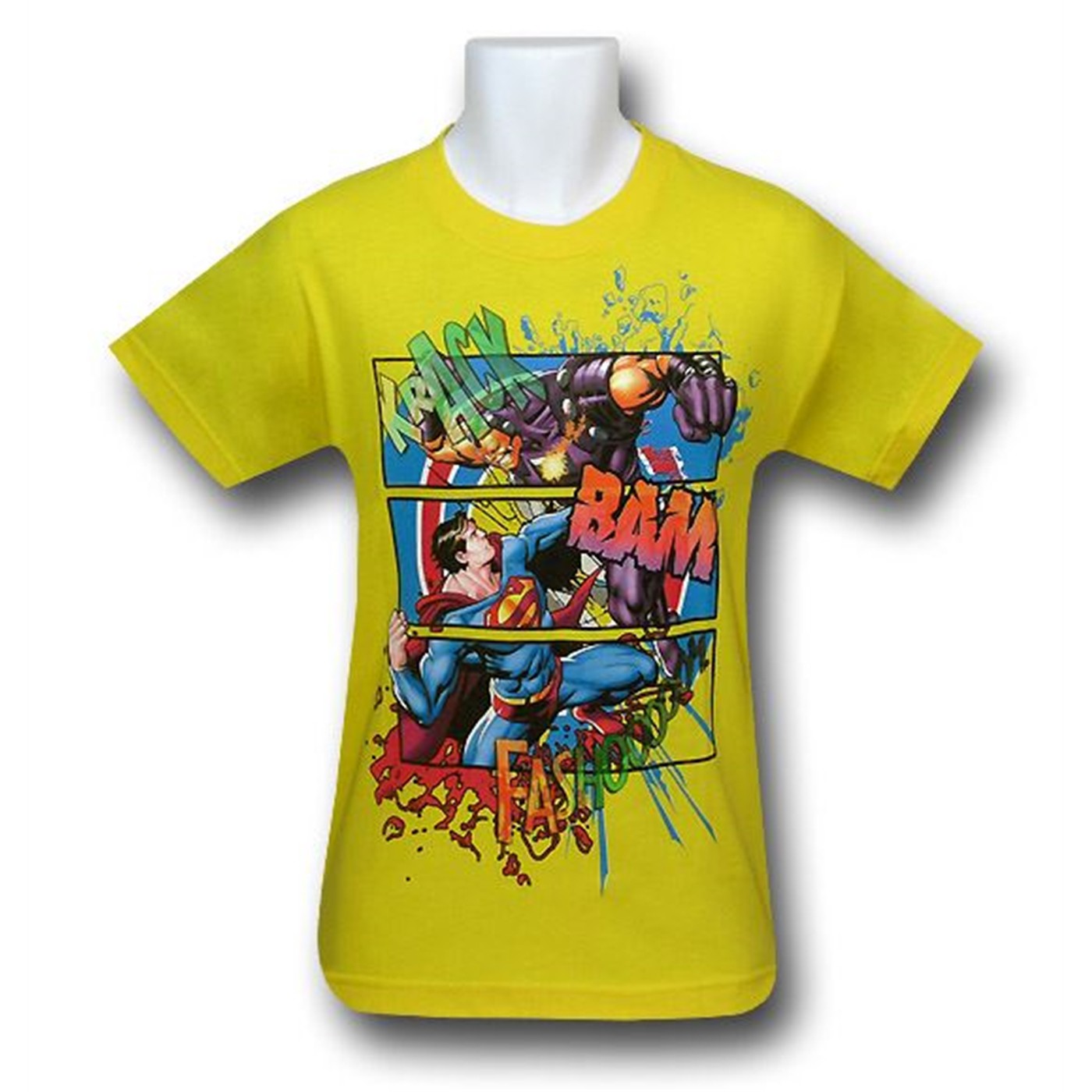 Superman 'KRACK-BAM!' Kids T-Shirt, Yellow