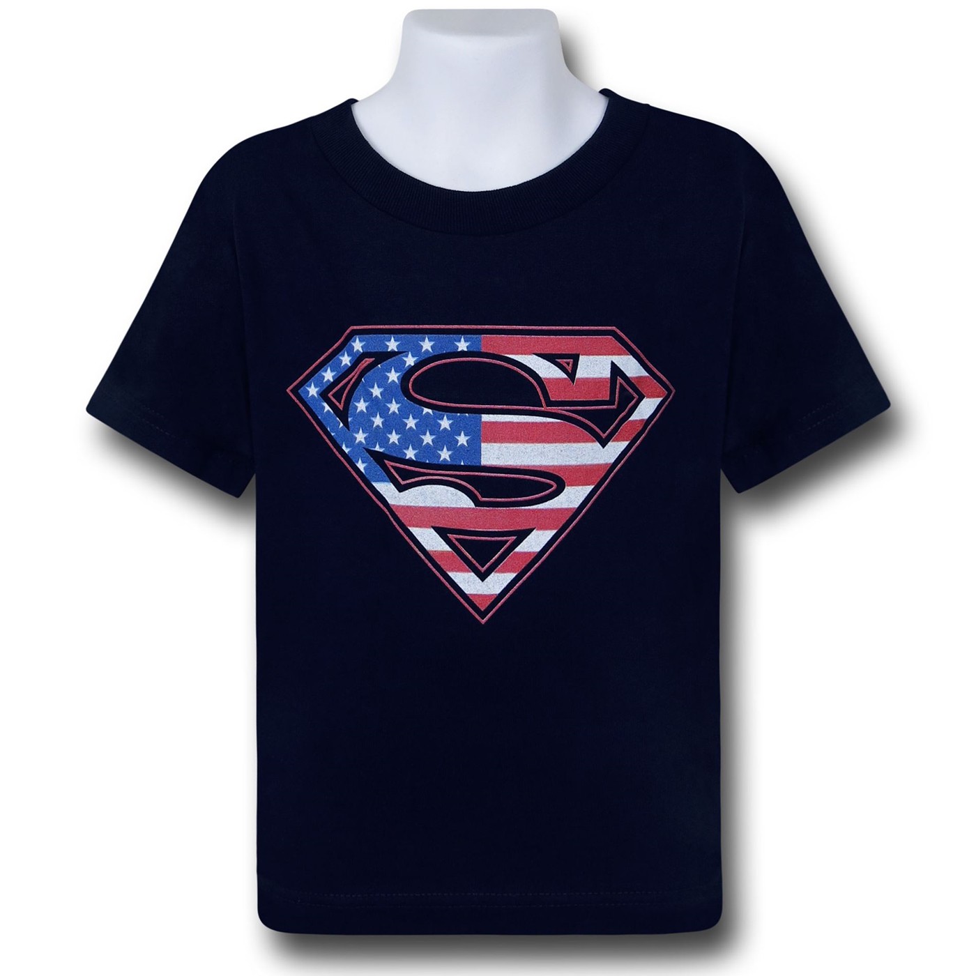 Superman Kids Navy Flag Symbol T-Shirt, Blue