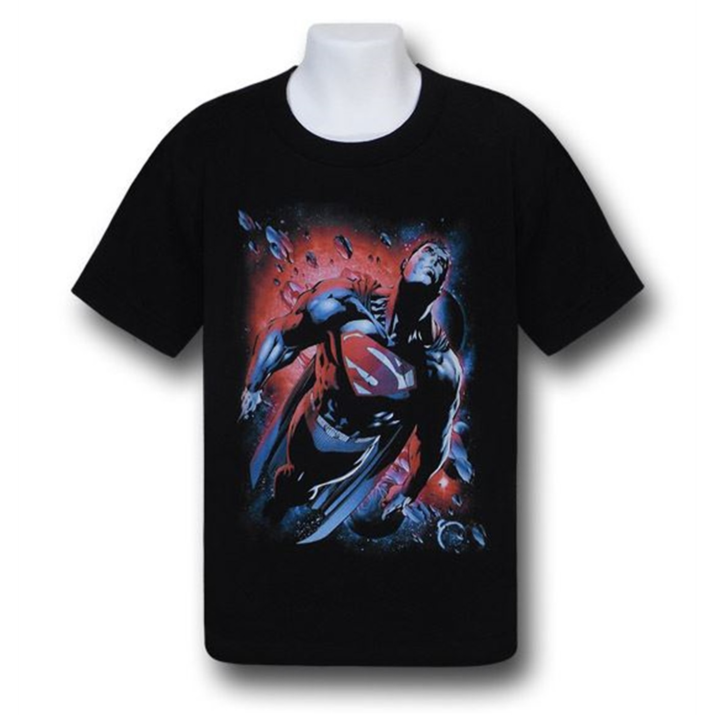 Superman Kids Red Star Escape T-Shirt, Black