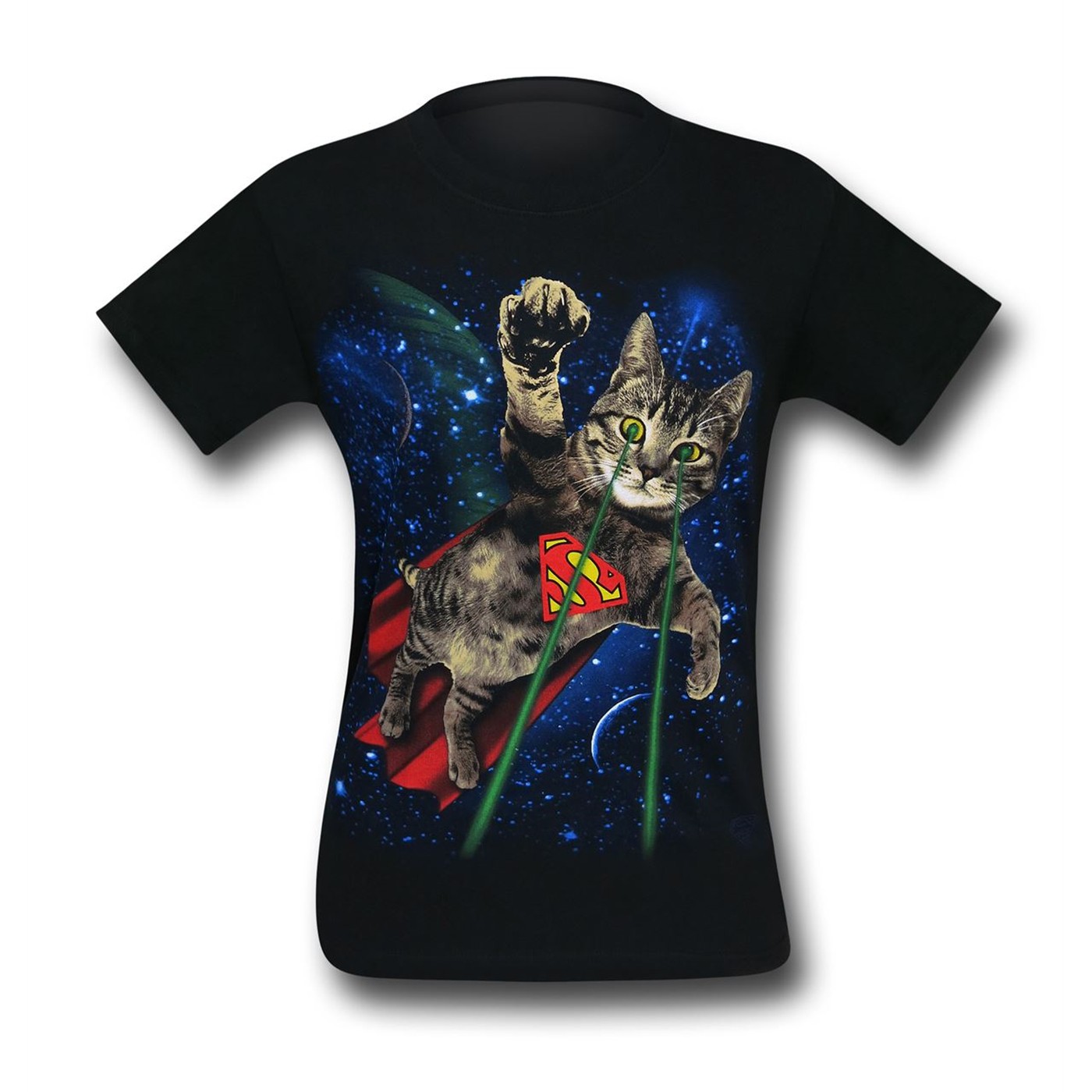 Superman Super Kitty in Space Men's T-Shirt, Black