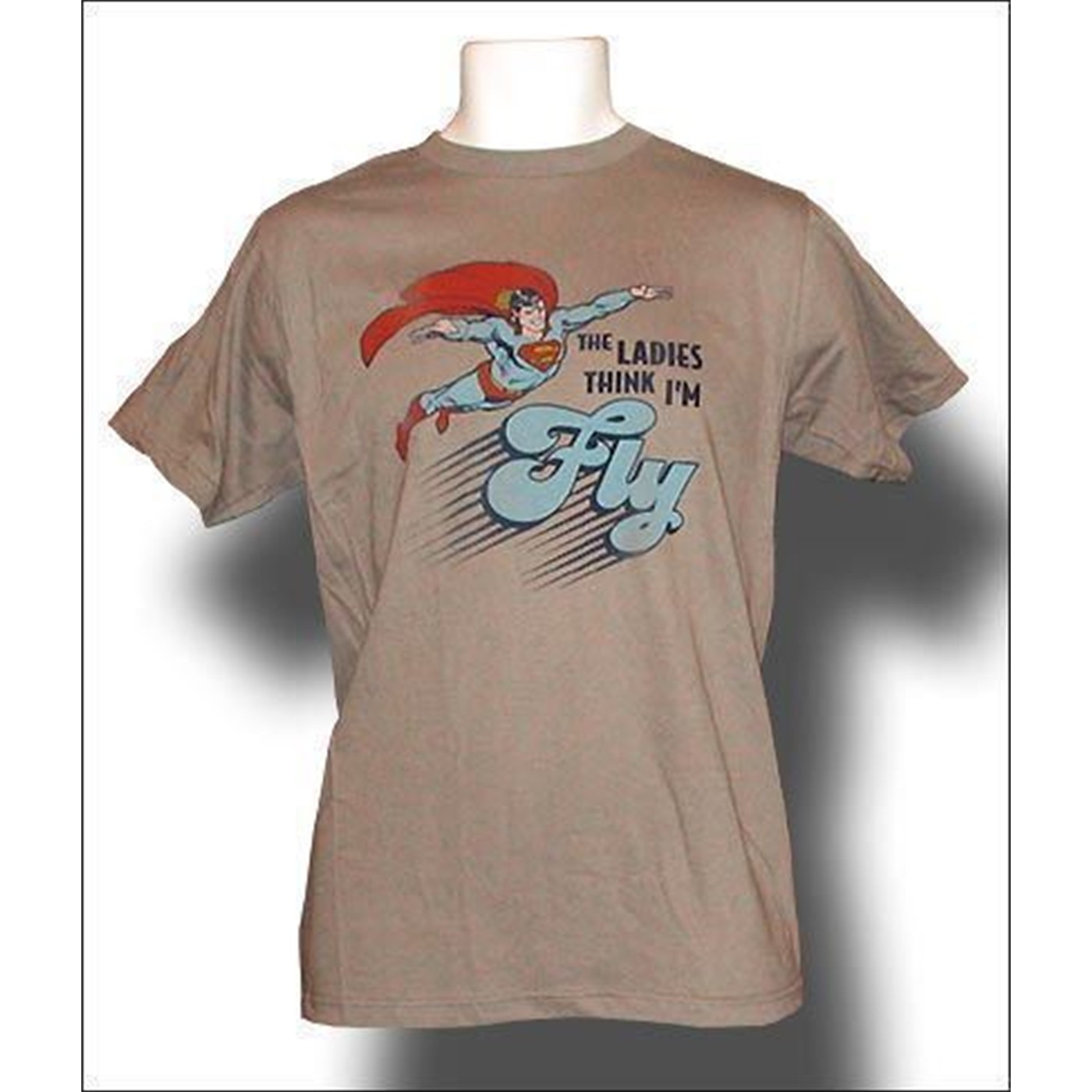 Superman 'Ladies Think I m Fly' T-Shirt, Grey