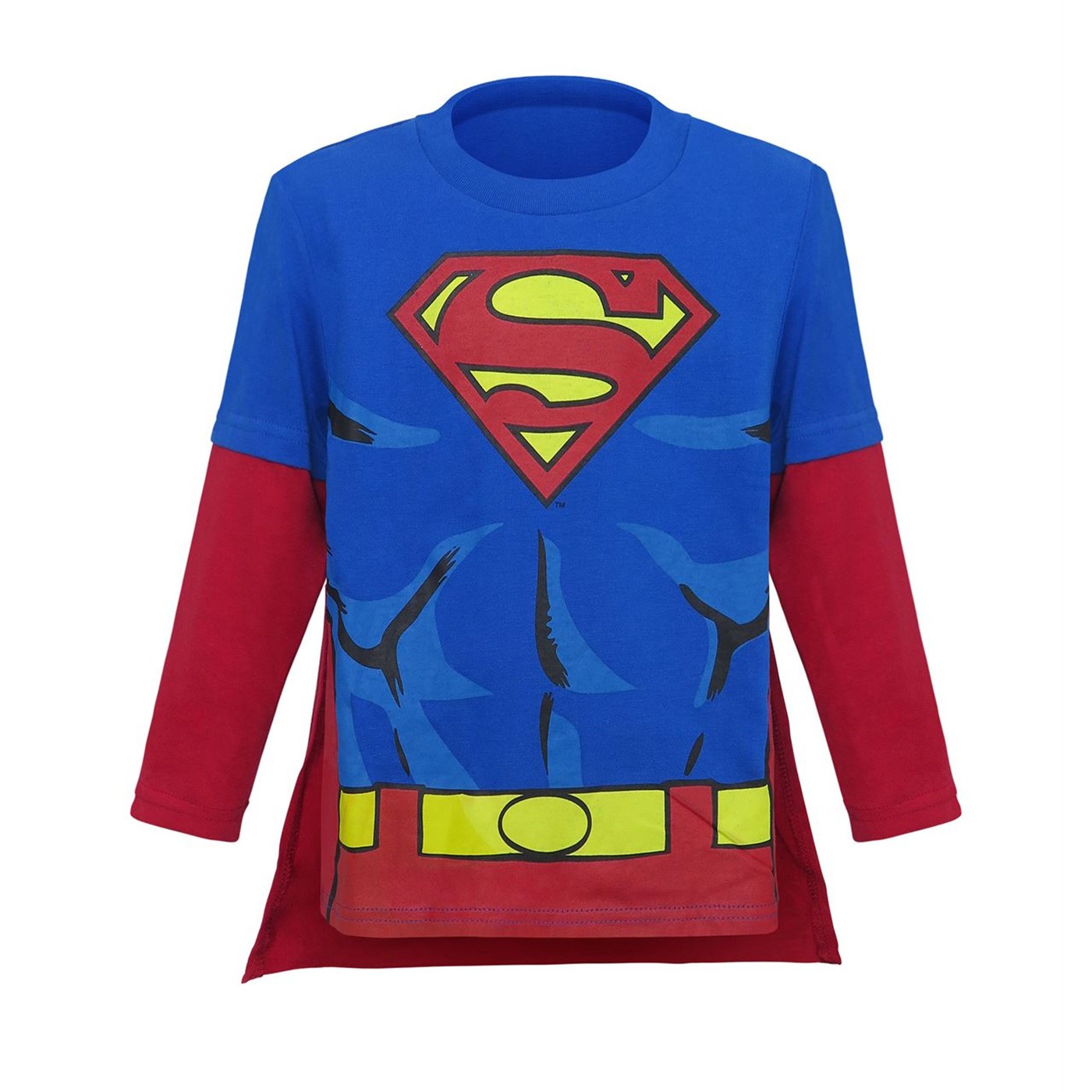 Superman Caped Kids Factory Second Long Sleeve T-Shirt, Blue