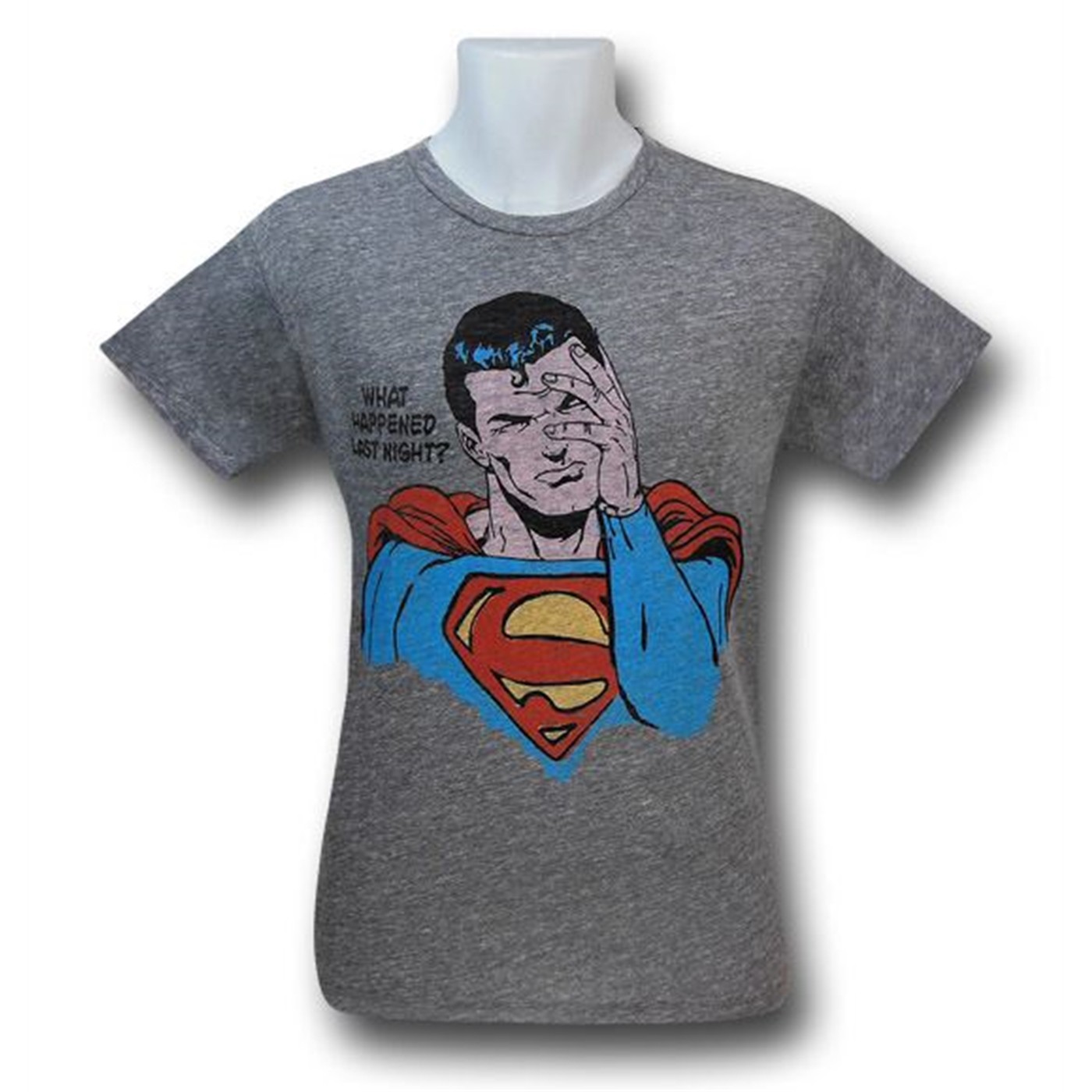 Superman Last Night Junk Food T-Shirt, Grey