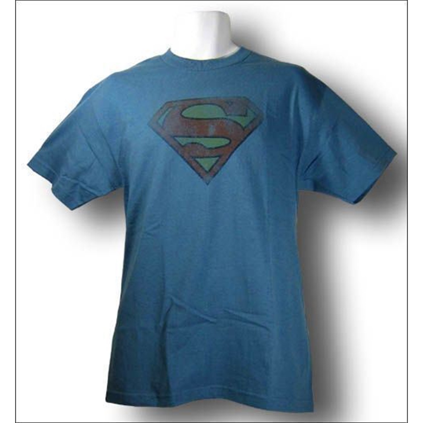 Superman Distressed Light Blue T-Shirt, Blue