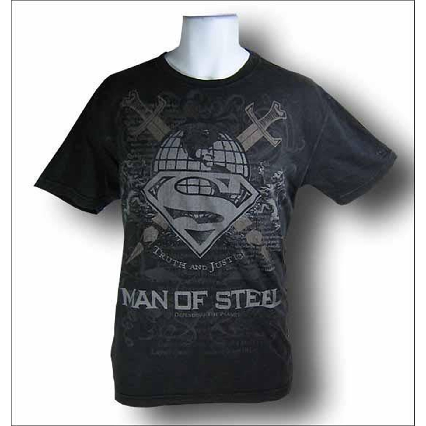 Fifth Sun  Superman Steel Crest Acid Wash T-Shirt