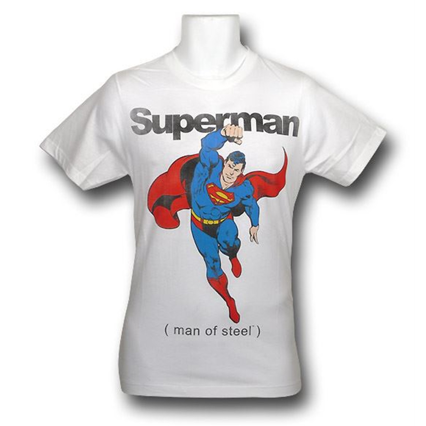 Superman Man Of Steel 30 Single White T-Shirt, White