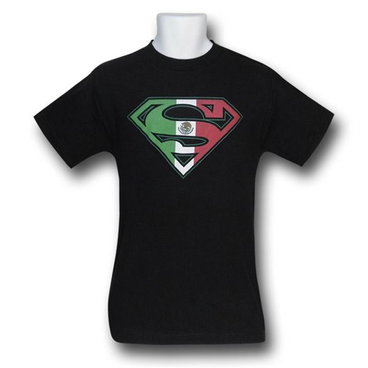 Superman Mexican Flag T-Shirt, Black