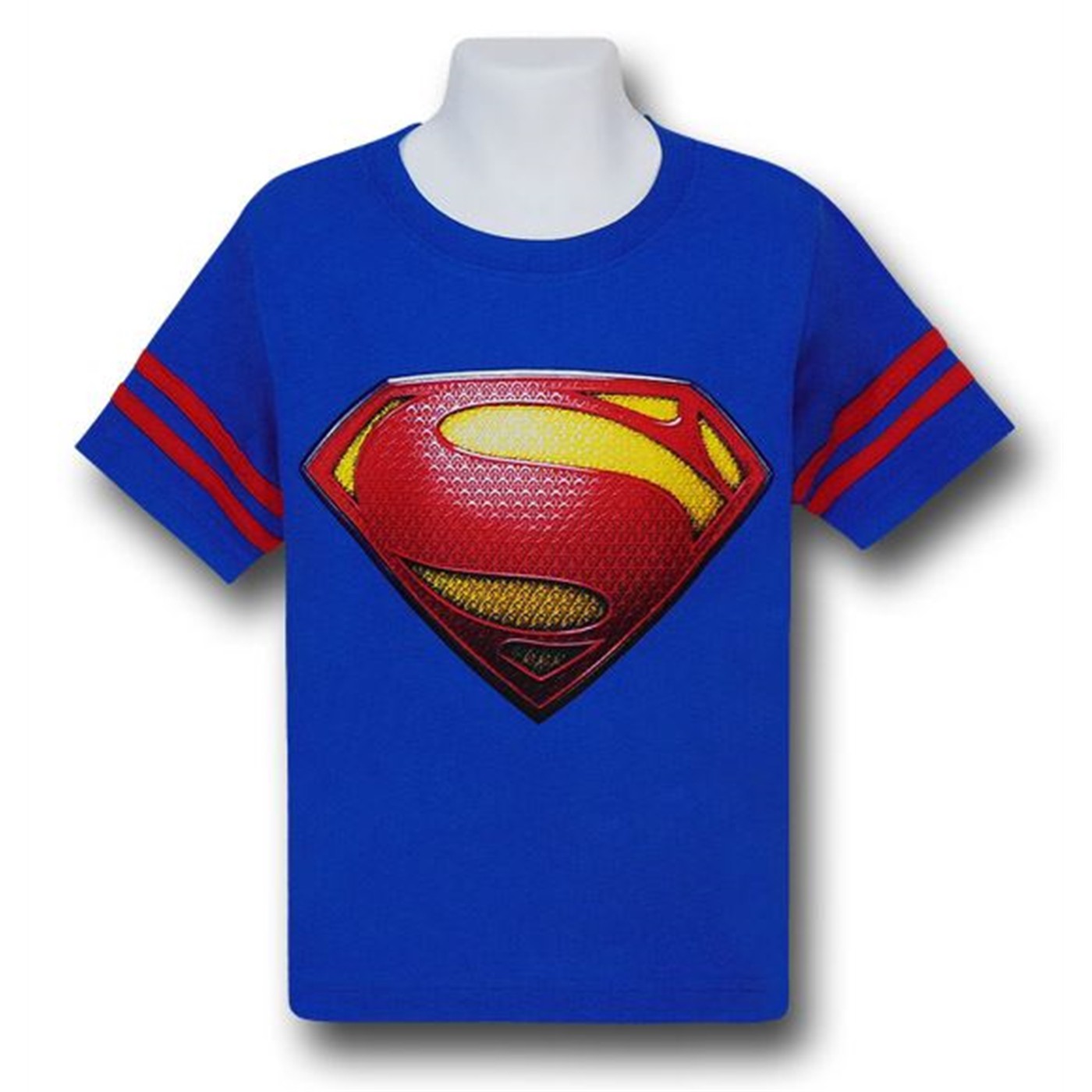 Superman Man of Steel Athletic Kids T-Shirt, Blue