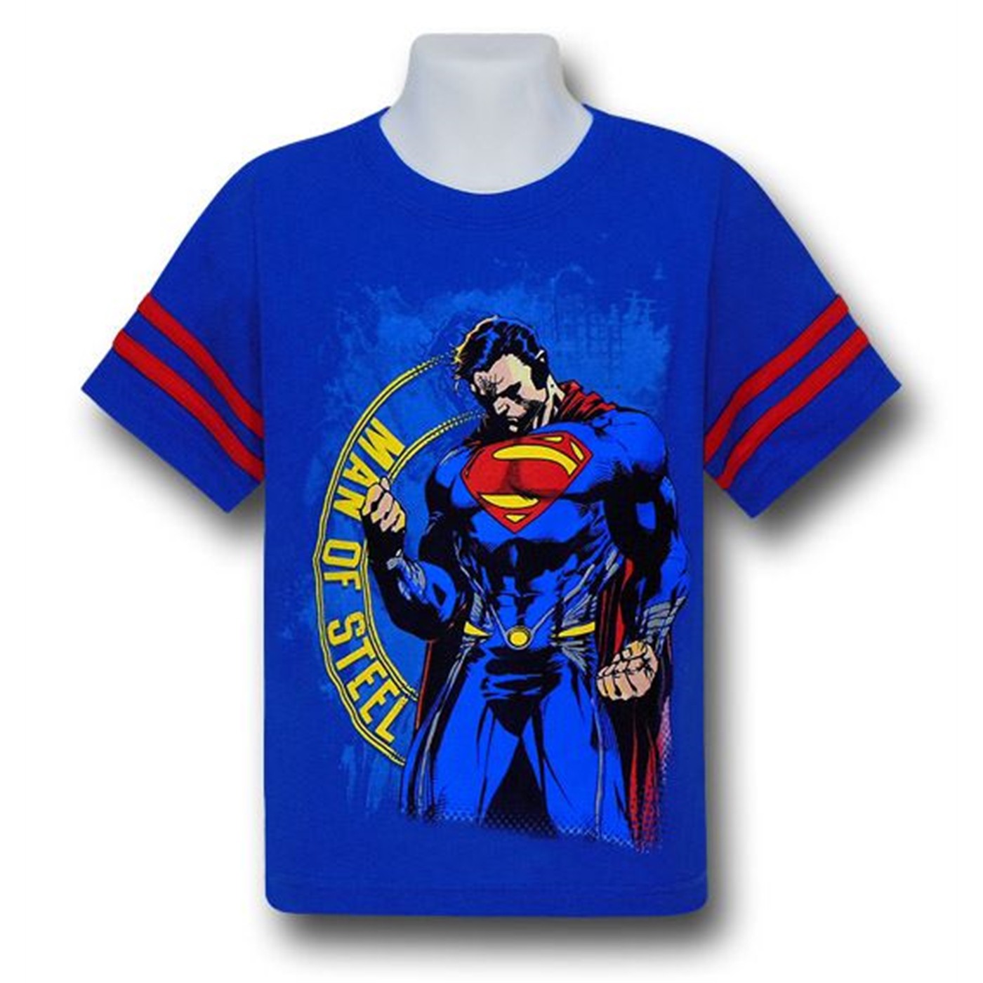 Superman Man of Steel Image Kids T-Shirt, Blue