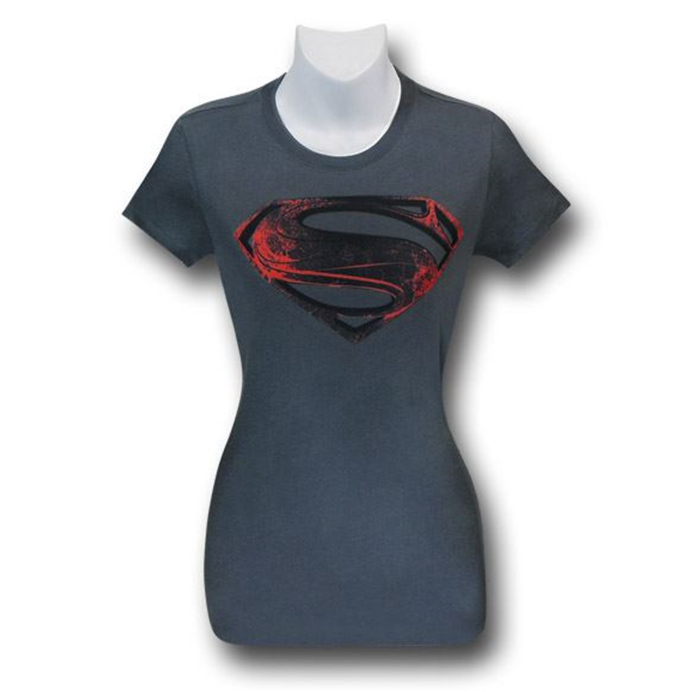 Superman Man of Steel Women's Grey T-Shirt, Grey