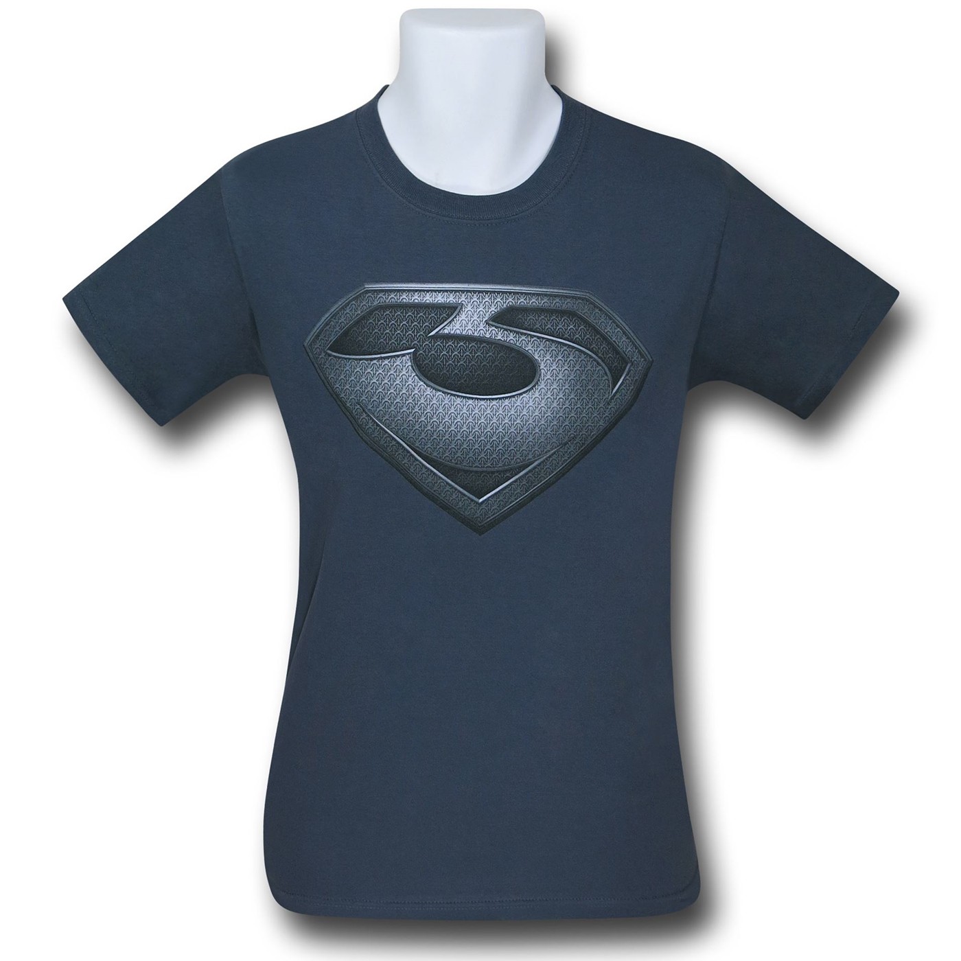 Man Of Steel Zod Armor Symbol Charcoal T-Shirt, Grey