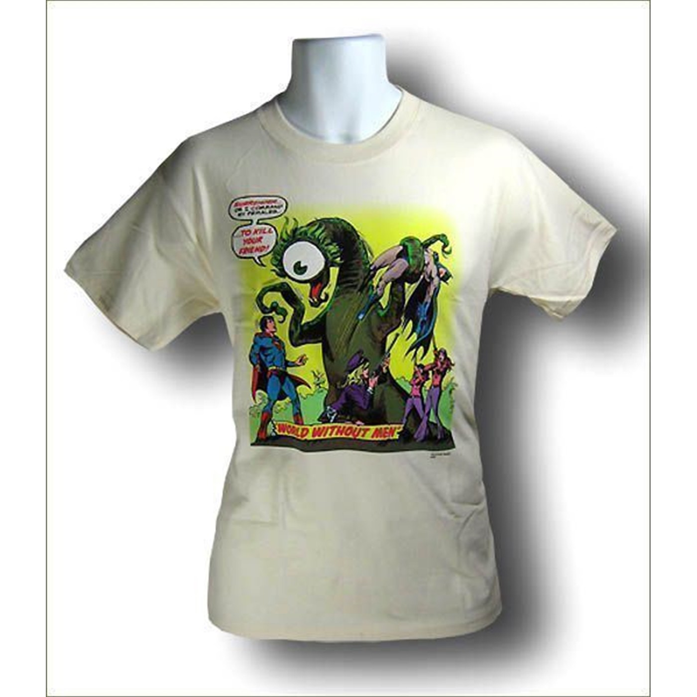Superman T-Shirt World Without Men, White