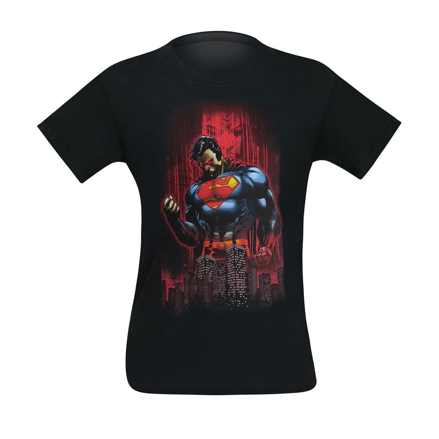 Superman Ominous City Men's T-Shirt, Black