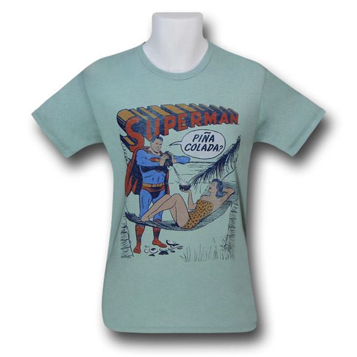 Superman Pina Colada Junk Food T-Shirt, Blue