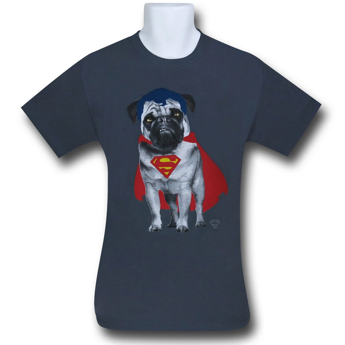 Superman Superpug T-Shirt, Grey