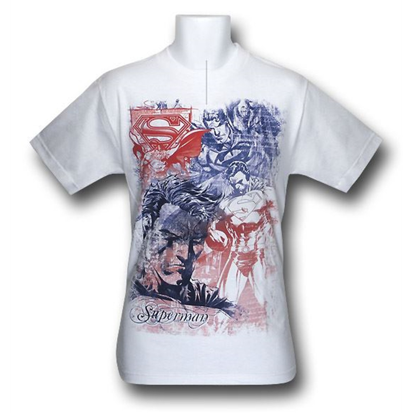 Superman Red Blue Hero White T-Shirt, White