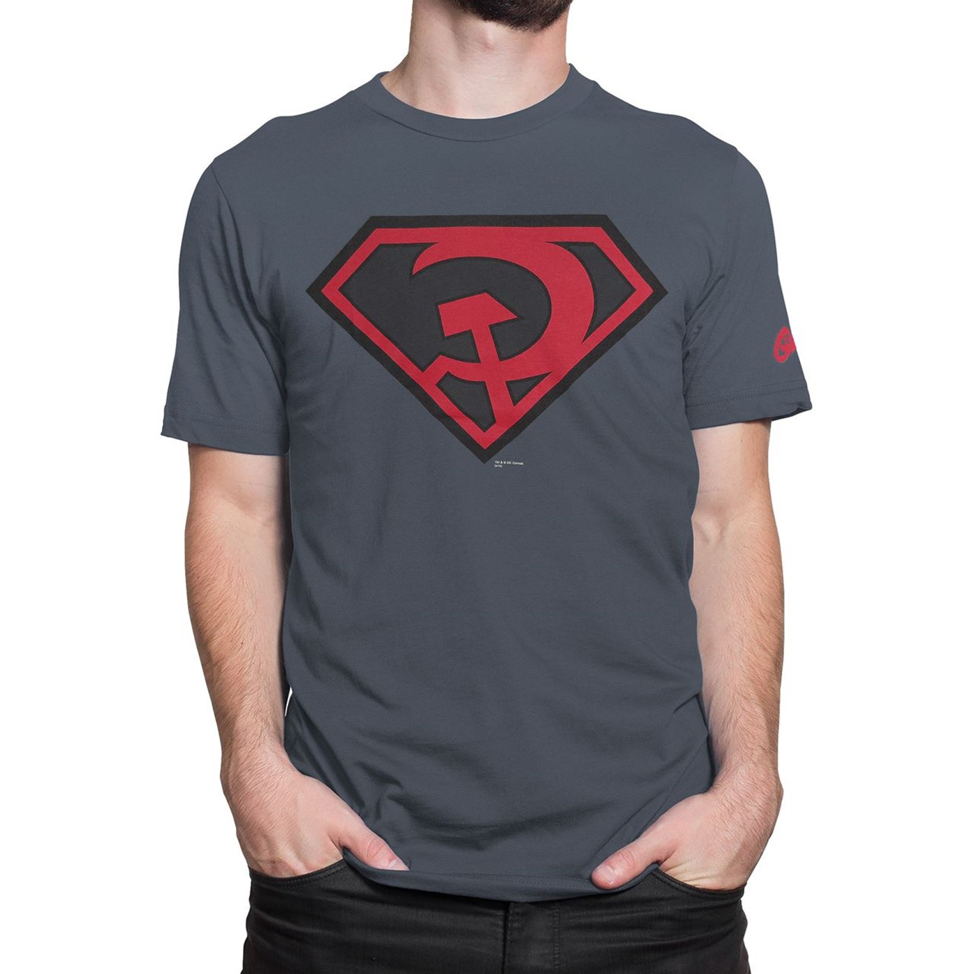 Superman Red Son Symbol T-Shirt, Grey
