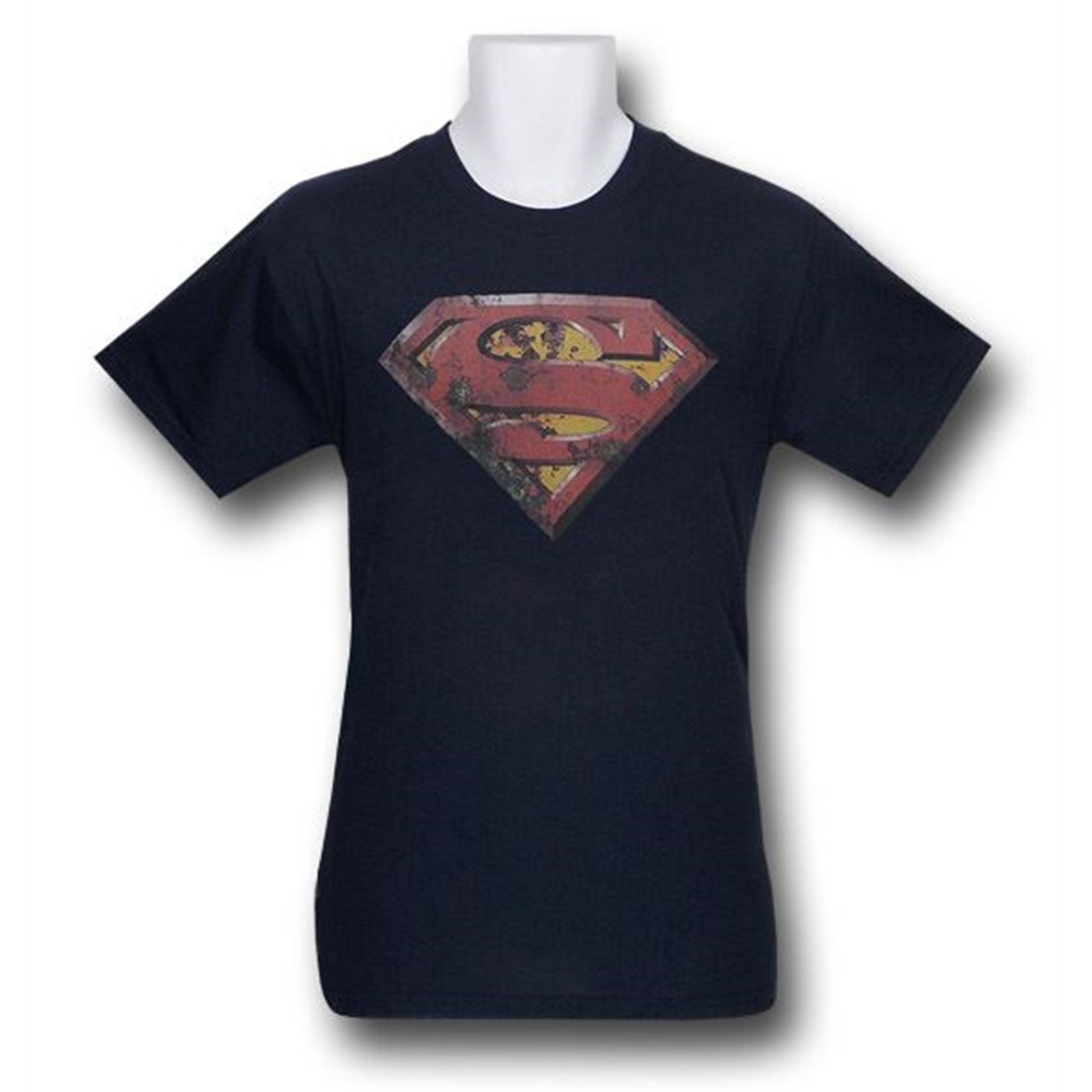 Superman Rusted Shield T-Shirt, Black